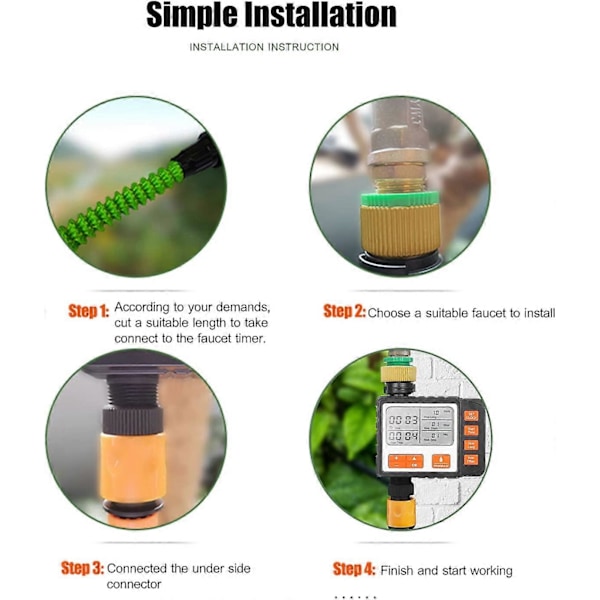 Automatisk Vattningstimer, Programmerbar Digital Slangkoppling Smart Sprinkler Bevattningskontroller