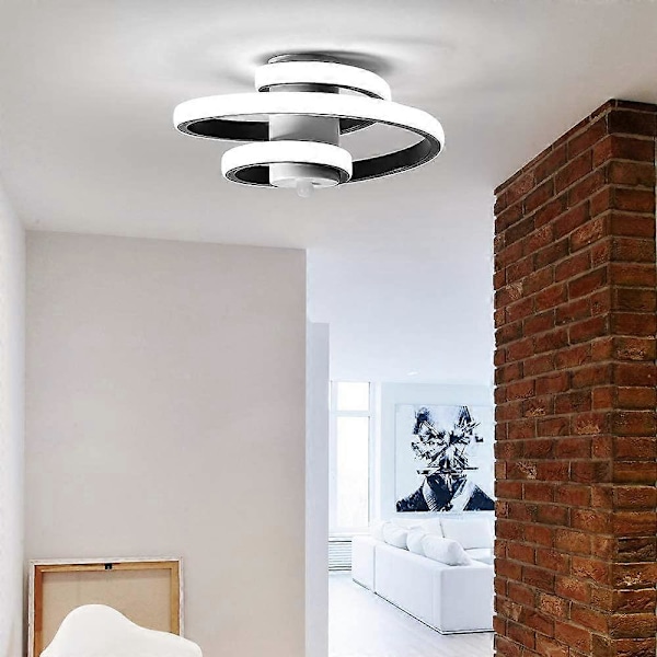 18W Modern LED Taklampa, mattsvart (Kallvitt 6000K) [Energiklass E]