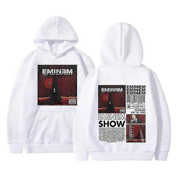 SJJYV Hip Hop Rapper Eminem The Eminem Show Album Grafik Hoodie Vår Höst Herr Oversized Sweatshirt Herr Streetwear Man Hoodies Svart XXXL