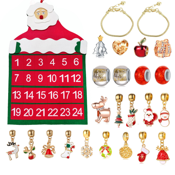 Smycken Adventskalender 2023 Kalenderväska DIY Hand Chain Set Pärlor för