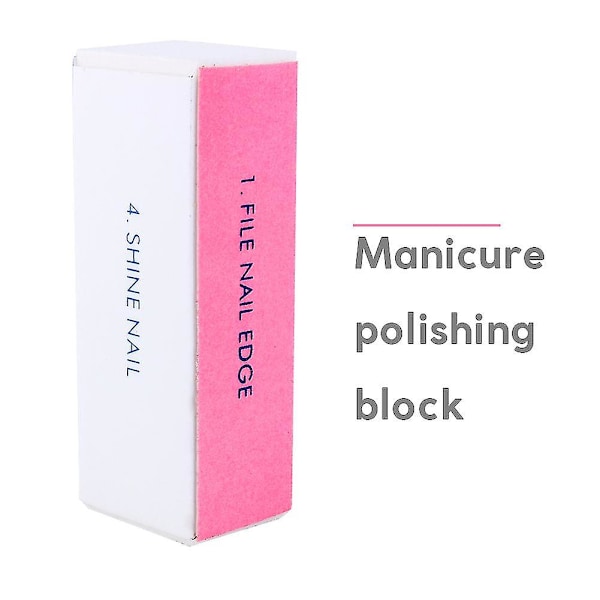 Nagelkonst Glanspolerare - 4-sidigt Block Sand Sandningsfil - Manikyrset (1-10 st)