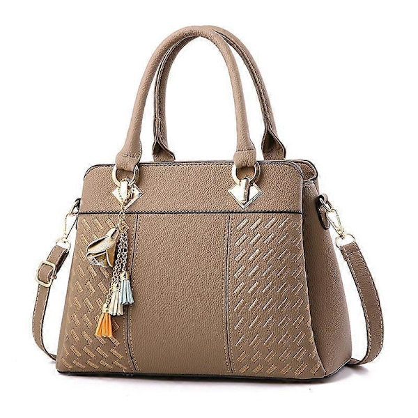Dam Crossbody Axelväska PU Läder Små Handväskor Multi Ficka Satchel Tofs Messenger Väska för Damer &amp; Flickor -3