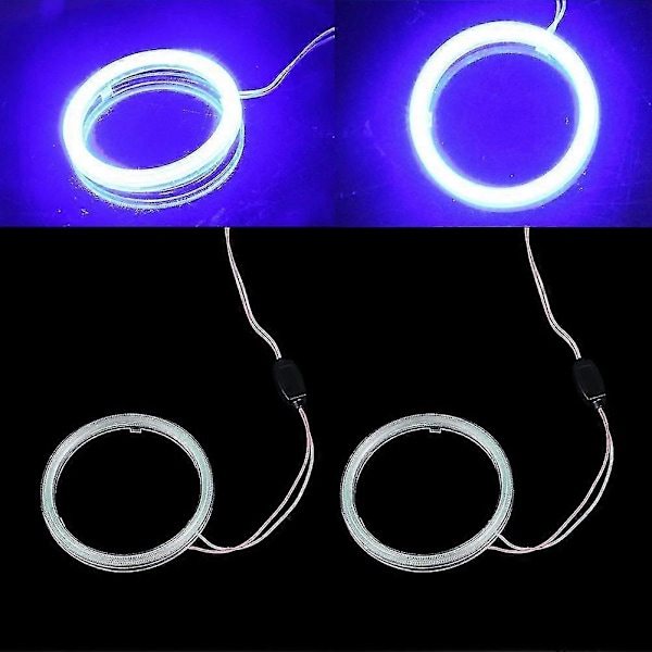 2 st 90mm Cob Angel Eyes Canbus Led Angel Eyes Ring Light Drl För Dc