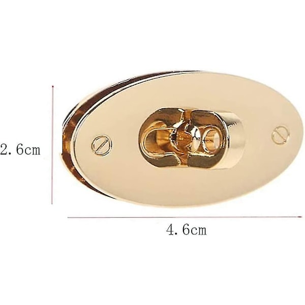 Oval Vridlås, Väsklås, Tumvridlås, DIY Spänne för Väskor, Böcker, Läder, Tyg, Handväskor, Plånböcker, 4-pack Jul