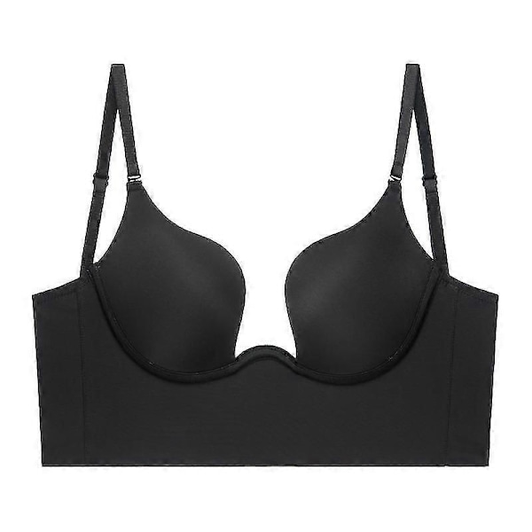 Push Up BH Rygglös Dam BH Låg Skärning Sexig Plunge BH Öppen Rygg Bröllopsunderkläder Osynlig Sömlös Djup U Underkläder
