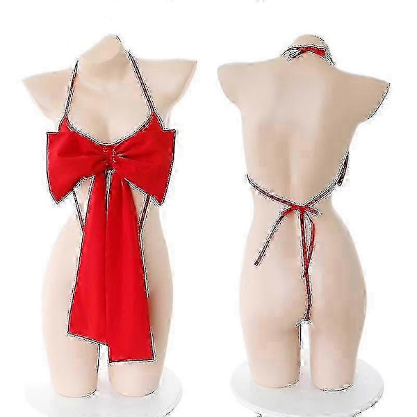 Sexigt underklädesset för kvinnor Jul Sovkläder Fluga Packa Upp Mig Teddy Babydoll Anime Cosplay Nattkläder Underkläder Gåva Röd - Ya