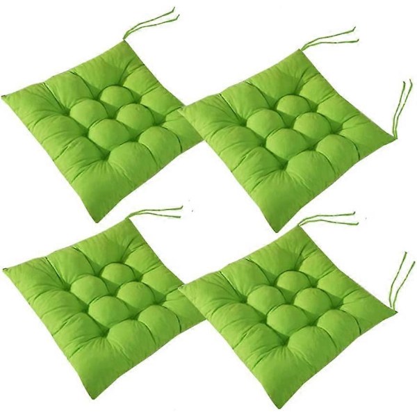 Fyrkantiga Stolsdynor 40x40 Sittdynor Heminredningsmatta Quiltad Kudde, Bekväm och färgstark - Idealisk för inomhus- och utomhusbruk (4 gröna)