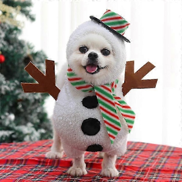 Jul Snögubbe Husdjurskostym$Hund Snögubbe Kostym$Hund Julkläder Julhund C