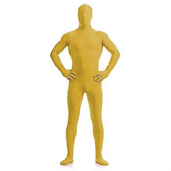 Halloween Osynlig Morph Suit Party Kostym Vuxen Herr och Dam Helkropps Spandex Jumpsuit Yellow M
