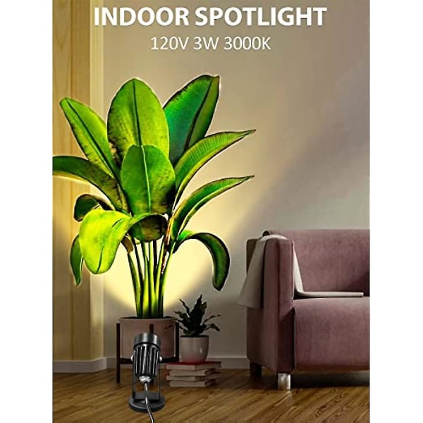 Led spotlights 5w upp lampor inomhus spotlight lampa för växter, 3 färg 1 Pack