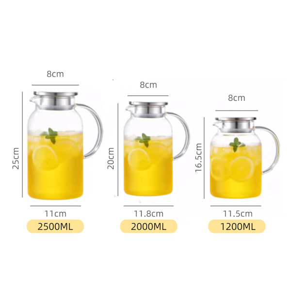 Karaff 2 liter 71 uns, glaskaraff med lock