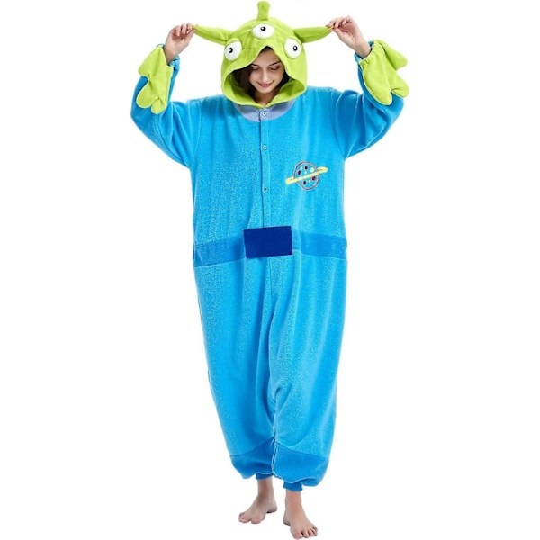 Unisex Vuxen Onesie Pyjamas Djur Heldräkt Halloween Kostym Jul Sovkläder Jumpsuit Aliens X-Large