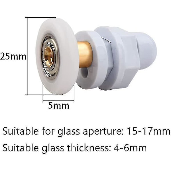 4 Stycken Duschdörrshjul 25mm Duschdörrsrullar Duschdörrsrullar Duschdörr Rulle Hjul