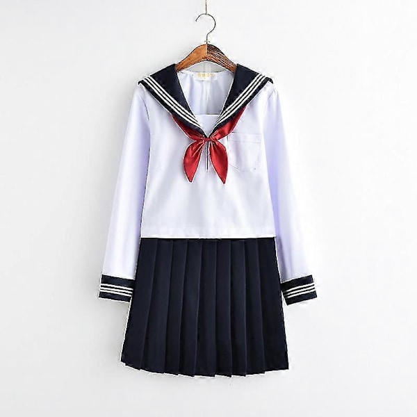Japansk Sjömansskola Uniform Anime Cos Sjömansdräkt Långärmad M