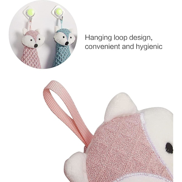 Kökshanddukar för kök badrum, 3-pack Absorberande Snabbtorkande Torkdukar Mjuka Söta Djurhanddukar för Barn, Barn, Vuxna, 25 X 25 Cm