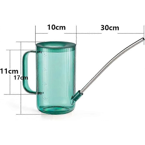 Blomvattenkanna, Liten Vattenkanna, Rostfritt Stål Lång Pip, Inomhusväxt, Klar Plast, Grön