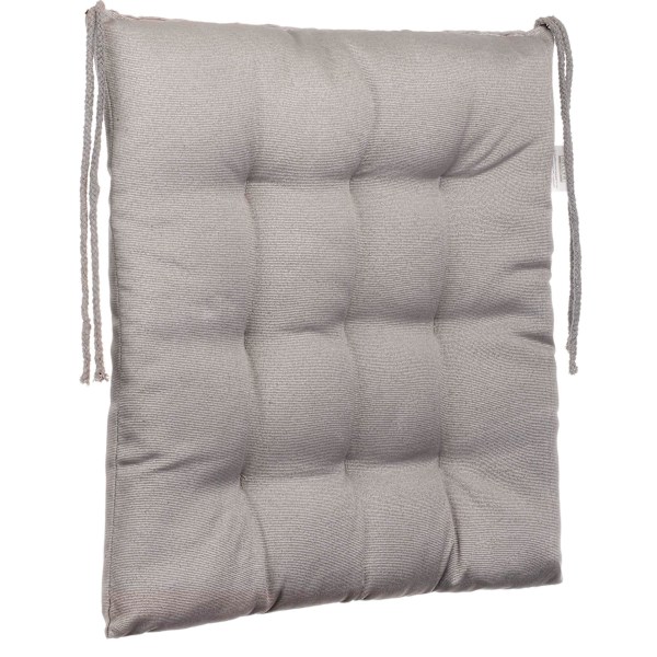 Set med 2 Polyester Trädgårdsstolsdynor/Trädgårdssittdynor - Färg Grå
