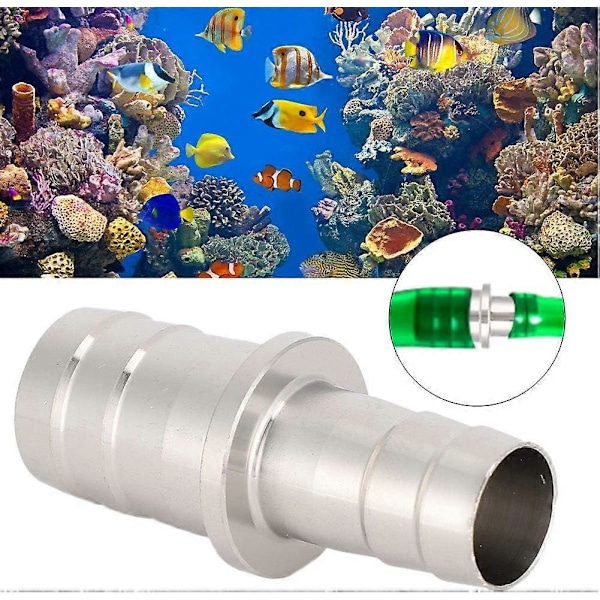 Akvarieslangadapter i rostfritt stål, akvarium vattenslangadapter omvandlare slanganslutning (12 till 16 mm)