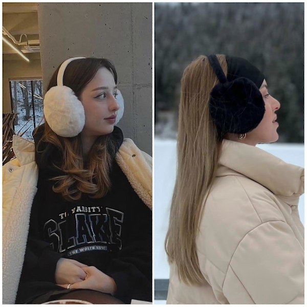 Vinter Öronmuffar Dam Unisex Plysch Öronvärmare Vikbara Varma Mjuka Öronskydd Utomhus Fuskpäls Öronmuffar för Kvinnor Män