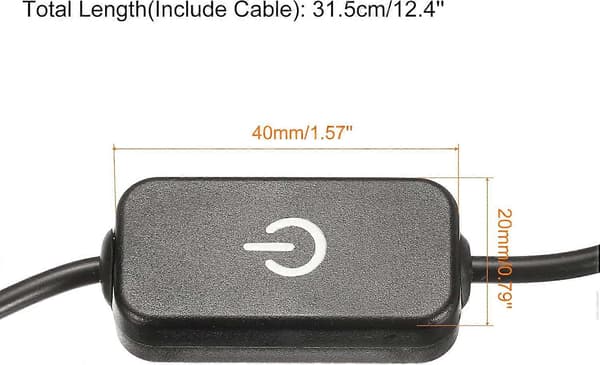 LED Touch Inline Dimmer 5V 3A USB-kabel Touch Switch Controller för Enfärgad Emitter Diod Strip Ljusarmatur, Svart