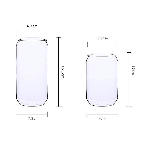 3-delars Set Kreativ Värmebeständig Glas Vattenkopp Burk Mjölk Te Kaffe Sugrör Kopp Cocktailglas