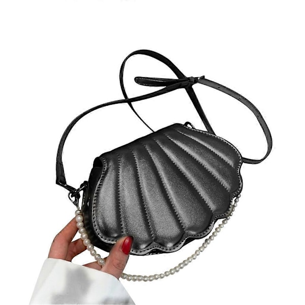 Dam PU Axelväskor Allmatchande Pärlhandväska Shell Crossbody Väskor