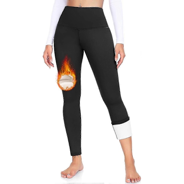 Termoleggings Dam Hög Midja Fleecefodrade Leggings Vinter Tjock Varm Päls