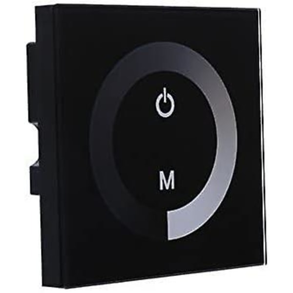 DC 12-24V LED Touch Väggkontrollpanel med Justerbar Ljusstyrka Dimmer (Färg: Svart)
