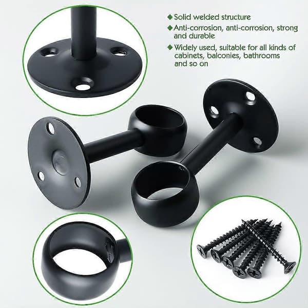 Gardinstångsfäste Garderobsstångsfäste med Skruvar Takfäste Diameter 25mm, 2 st 25mm