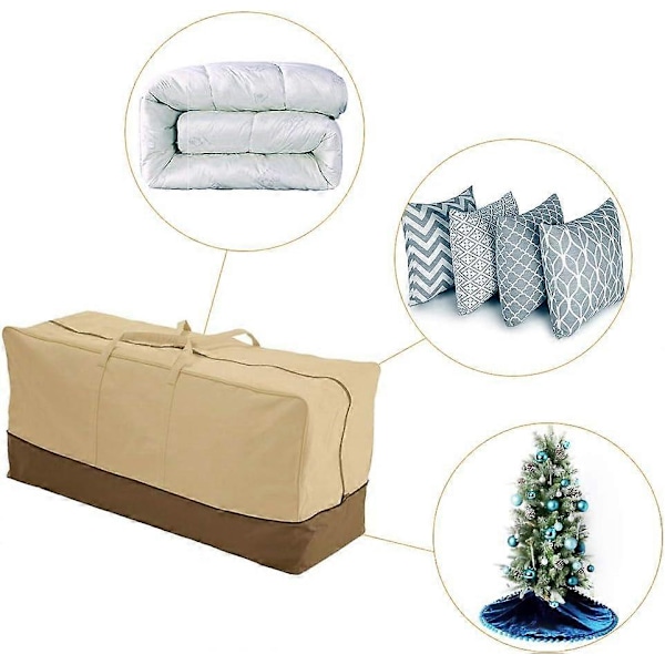 Förvaringsväska för möbelkuddar Extra Stor - Kraftig Vattentät Utomhus Trädgård Uteplats Solstol Kudde Skyddande Organizer Väskor (152x71x51cm) (210D O