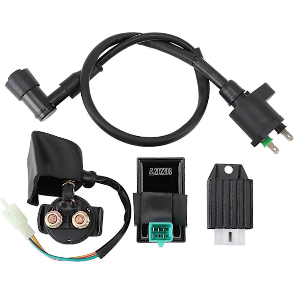 CDI Box Tändspole Solenoidrelä Spänningsregulator Ersättning För 50cc 70cc 90cc 110cc 125cc ATV Dirt Bike och Go Kart