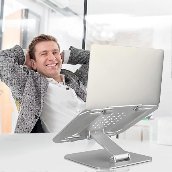 Laptopställ för Skrivbord Längdjusterbart Kylande Laptop Riser Bricka Fäste Hållare Hiss Vikbart Portabelt Universellt Ergonomiskt Aluminium Metall Kompatibelt