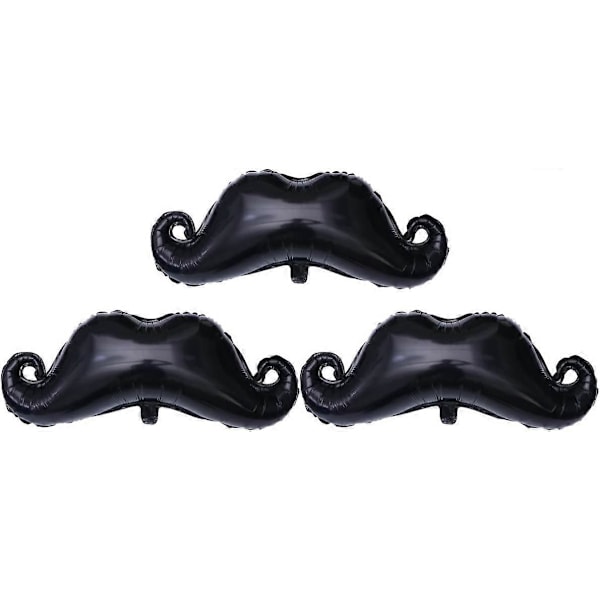3 st Mustaschballonger, Svart