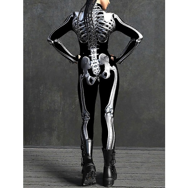 Bästsäljande Skelettdräkt för Kvinnor - Perfekt för Jul, Halloween och Maskeradfester XL