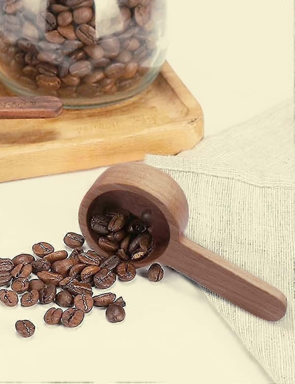 (bok) Kaffeskopa, Träskopa, Graderad Måttskopa för Malet Kaffe, Kaffedosering Sked Måttsked
