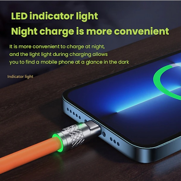 3.3ft 120W 3-i-1 Multi Snabbladdnings Nylonflätad Kabel USB Laddare Sladd Med 3 Olika Portar (USB C/Micro/Lightning)