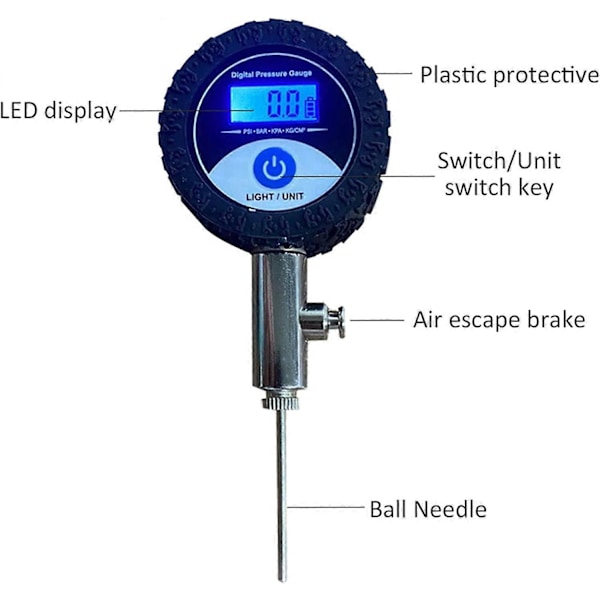 Noggrann bolltycksmätare, med digital display