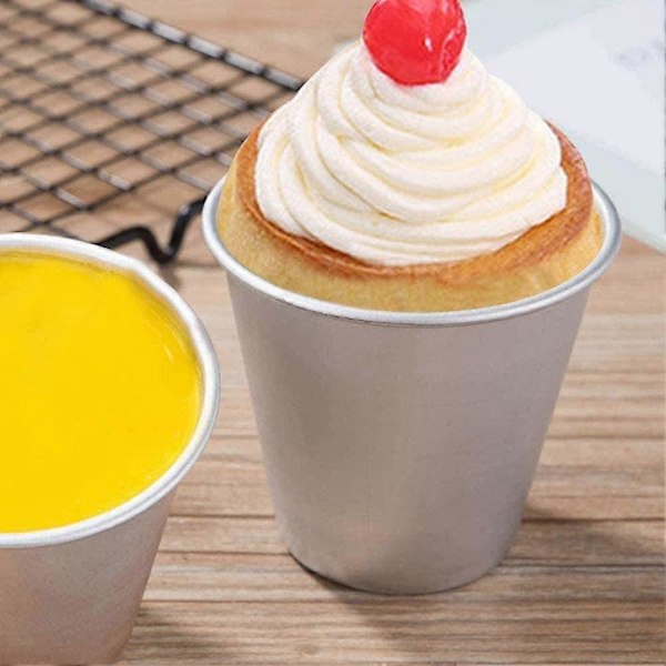 Mini Puddingform, 6 Delar Kakform Återanvändbar Non-Stick Bakplåtspapper DIY Kakformar Lätt att Rengöra för Pudding Tårtor