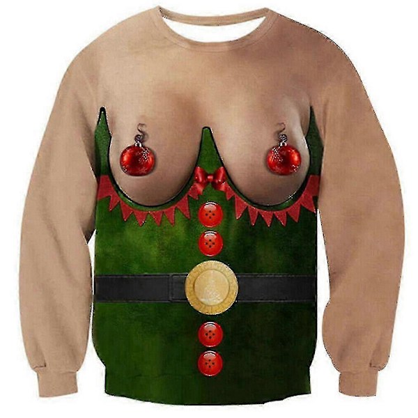 Fula Jultröjan Herr Dam Rolig 3D-tryck Sweatshirt Jul Tröja