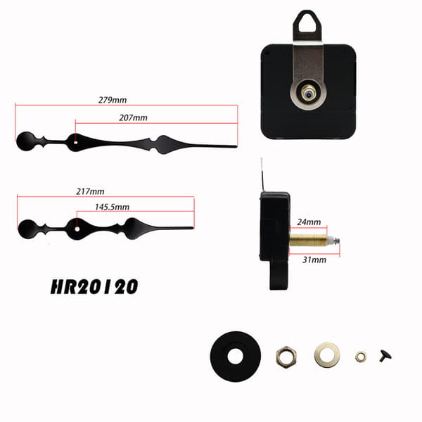 16mm Quartz DIY Väggklocka Motor Kit Rörelsemekanism Stor Spader Händer DIY Klockdelar Reparationsbyte Rörelse