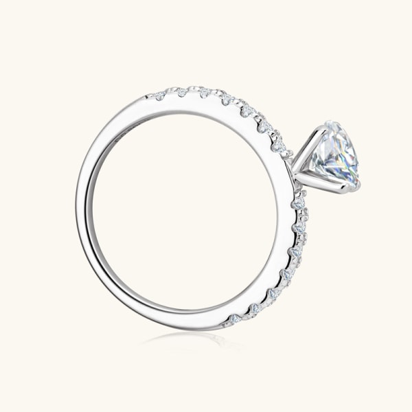 Fingerringar Moissanite Ring för kvinnor S925 Sterling Silver Xmas