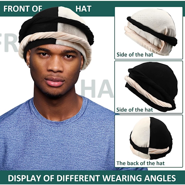 4 stycken turbaner för män Twist huvudband för män Stretch 4PCS 19