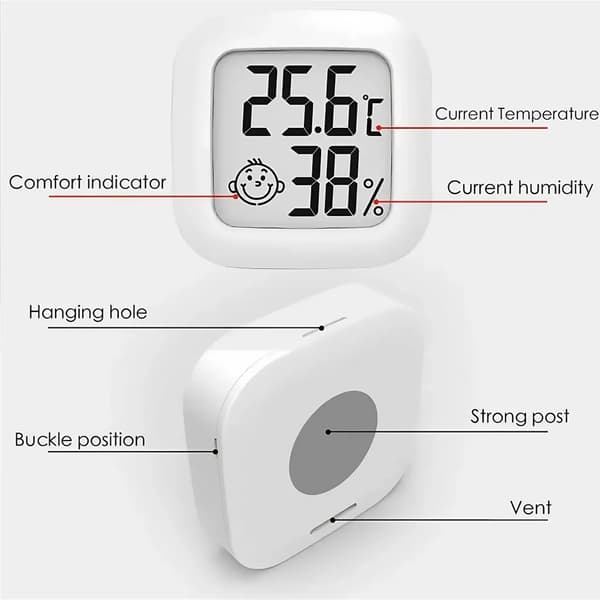 5x Digital inomhustermometer och hygrometer med LCD-display
