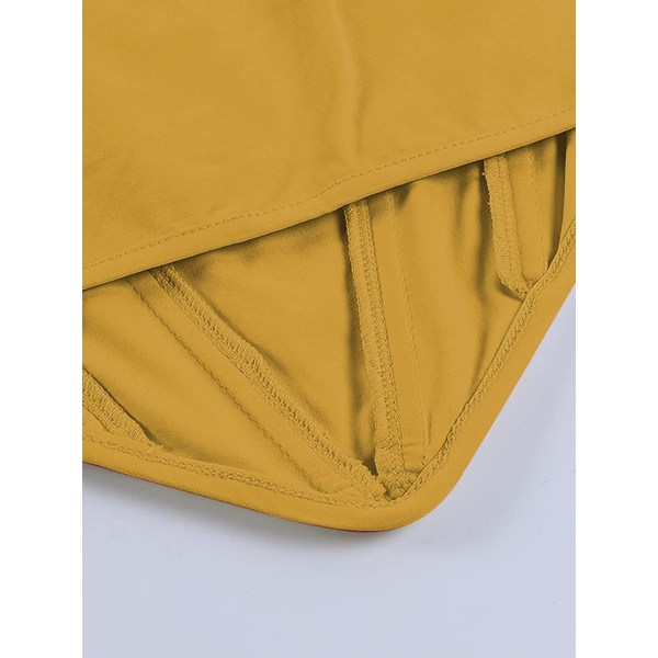 Sexig Bustier Crop Top Strappy Tie up Shoulder, dam Yellow XL