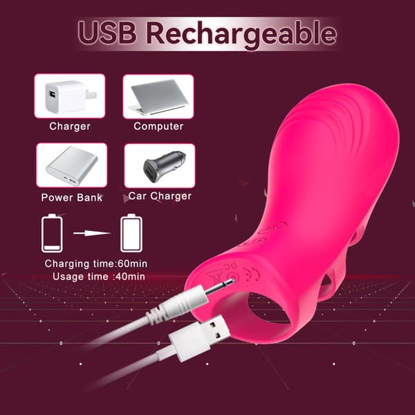 Finger Silikon 10-Frekvens Vibration Finger Vibrator