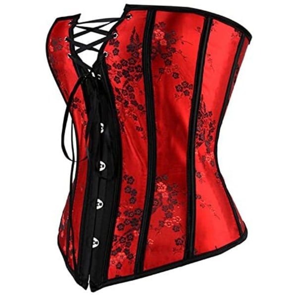 Underbust-korsetter för kvinnor Bustier Randig Plus Size Red-6180 3XL