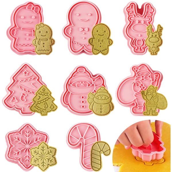 Jul Cookie Cutter Set - 3D ätbara kakformar för bakning