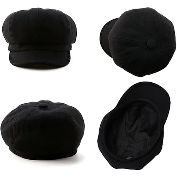 Sort Stræk Visir Beret til Kvinder, One Size