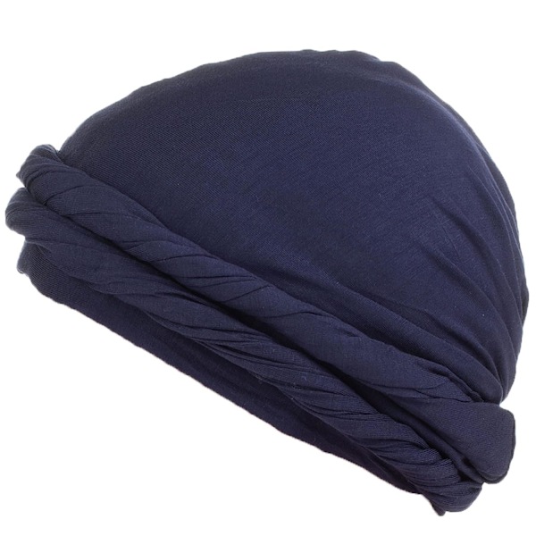 1 st Halo Turban för Män Modaltyg Huvudband Satin E1-navy Blue