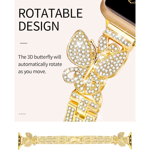 Bling Diamantband Kompatibelt med Apple Watch 38mm 40mm 41mm